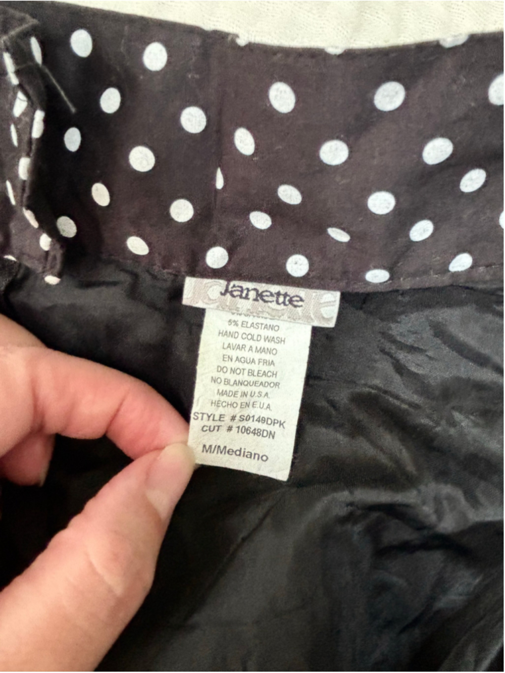 Women's Janette Polka Dot Skater Skirt Size M Black White Tulle A line - Picture 3 of 8